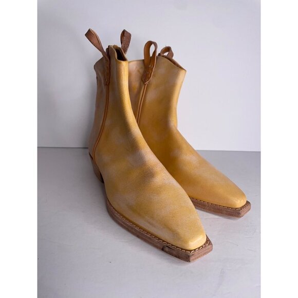 We The Free People Wesley Ankle Boots Honey Tan Leather Size 36 US 6 New - Picture 3 of 6